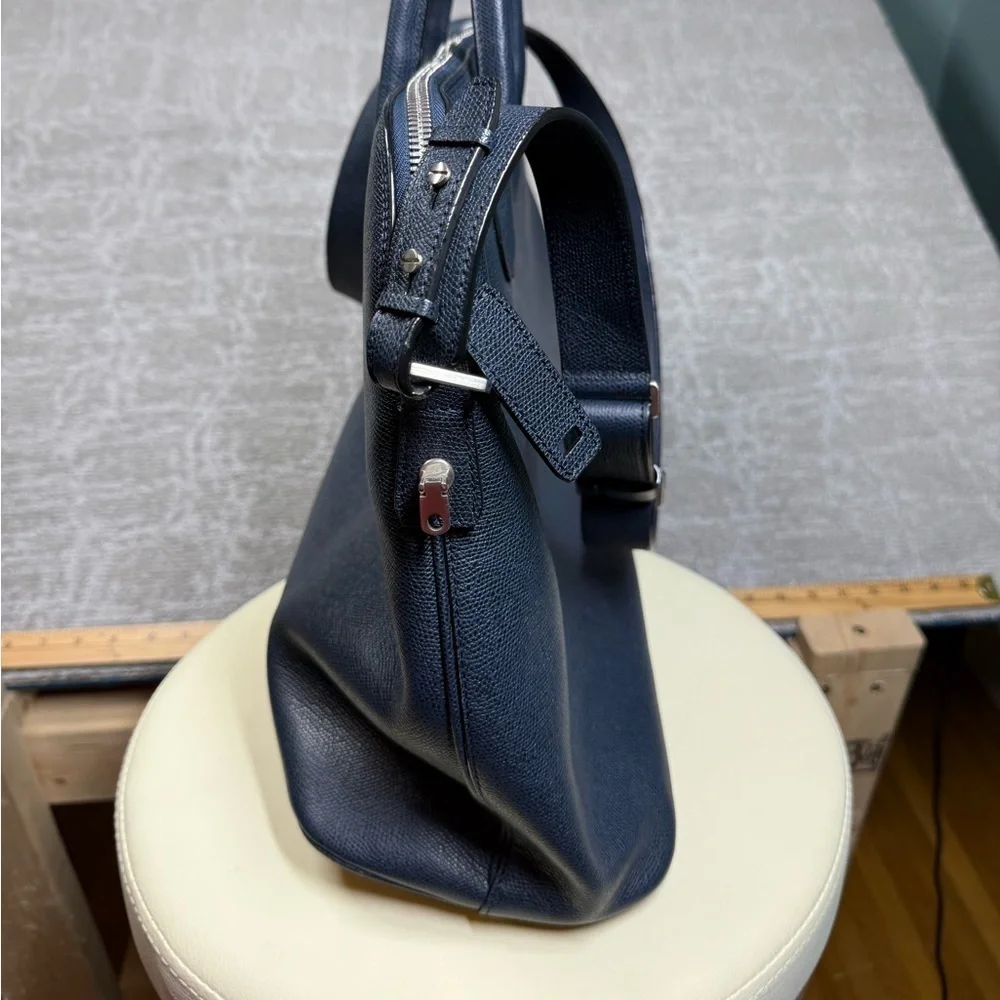 Valextra MyLogo Bowling Bag Blue